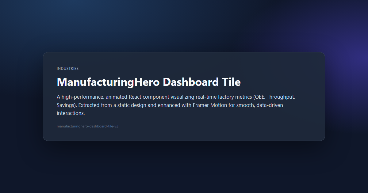 ManufacturingHero Dashboard Tile