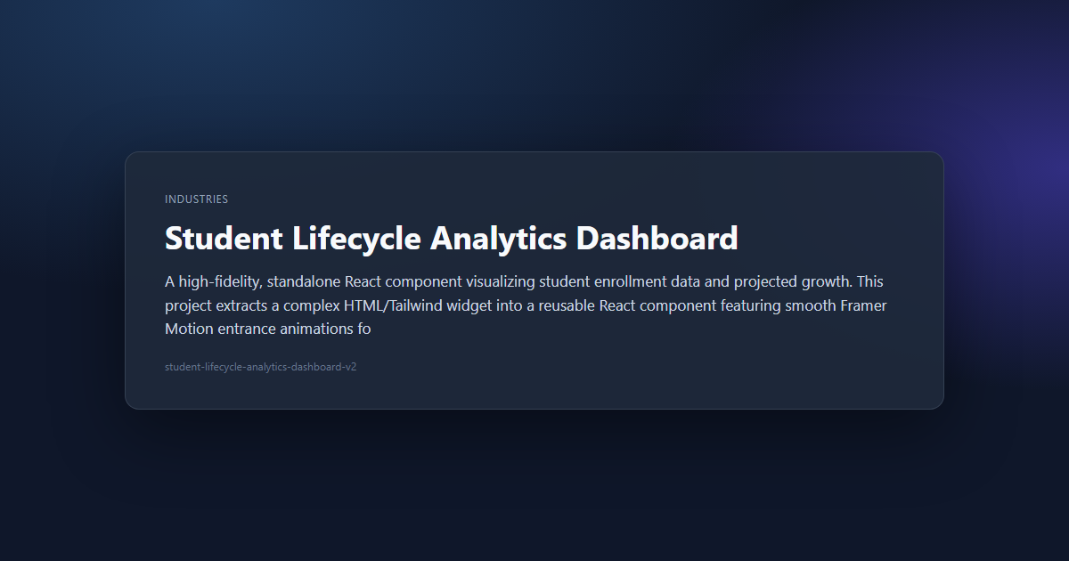 Student Lifecycle Analytics Dashboard