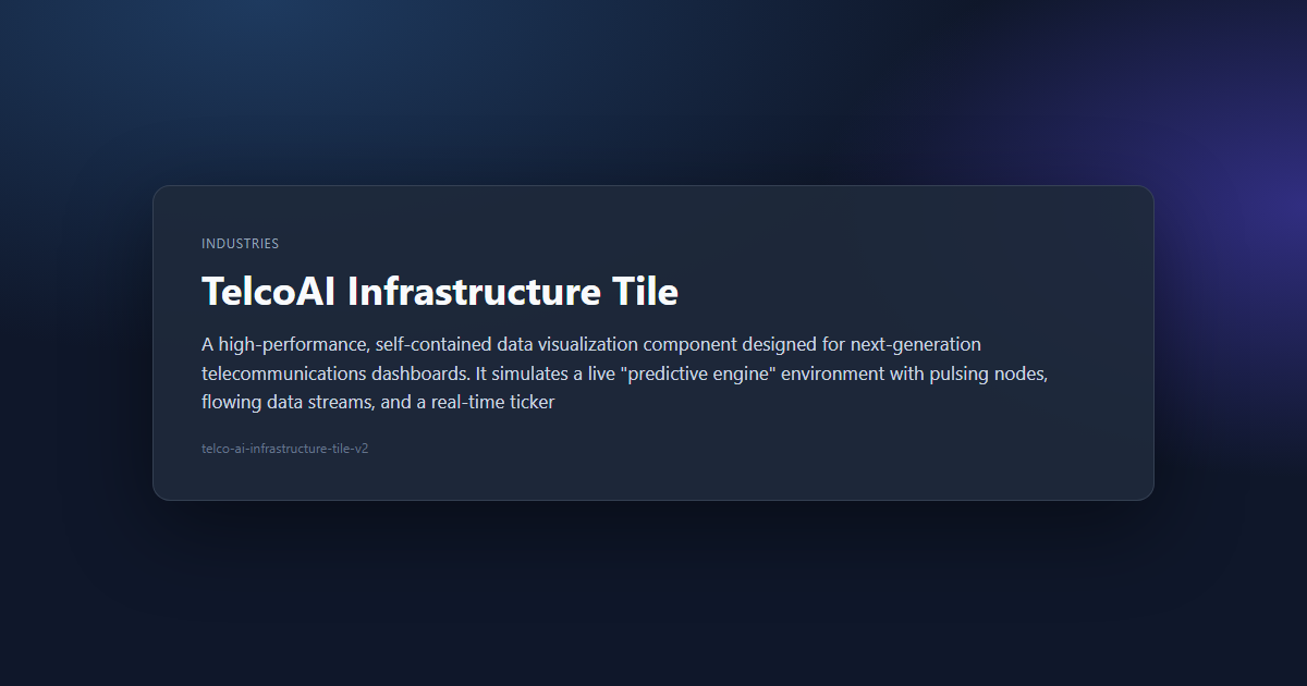 TelcoAI Infrastructure Tile