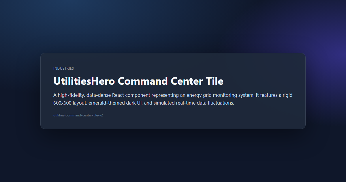 UtilitiesHero Command Center Tile